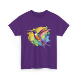 Colorful Hummingbird Nature Lover T-Shirt - Purple