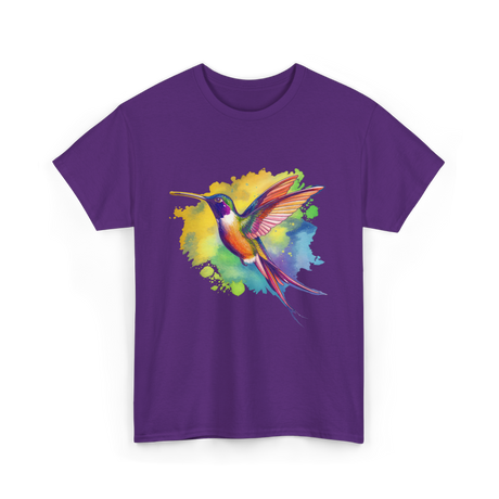 Colorful Hummingbird Nature Lover T-Shirt - Purple