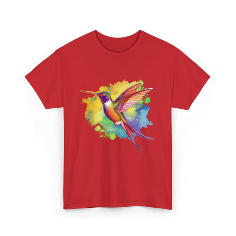 Colorful Hummingbird Nature Lover T-Shirt - Red