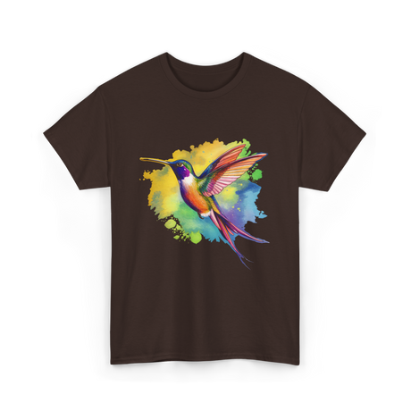 Colorful Hummingbird Nature Lover T-Shirt - Dark Chocolate