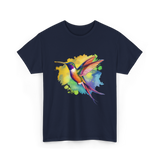 Colorful Hummingbird Nature Lover T-Shirt - Navy