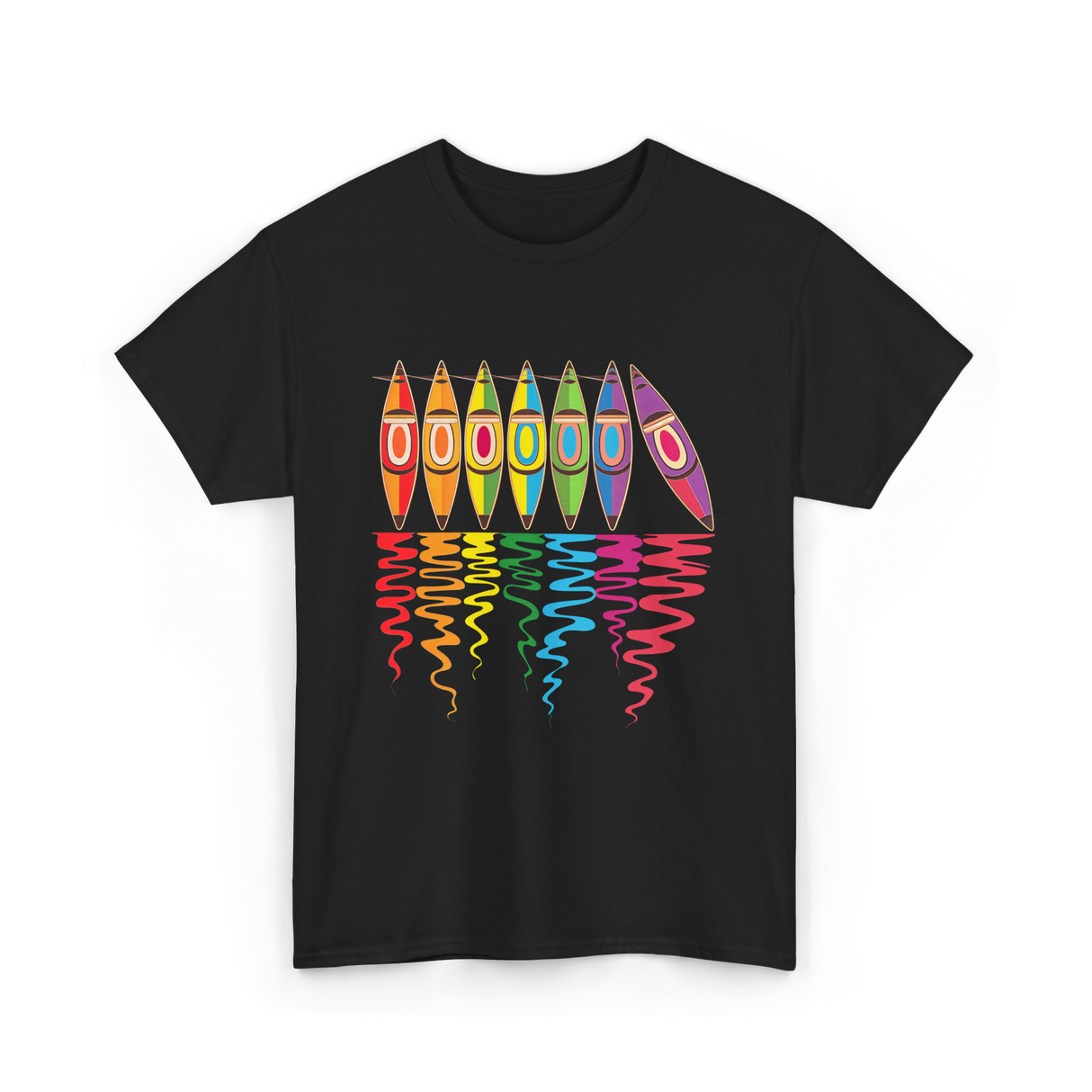 Colorful Kayaks Kayaking Adventure T-Shirt - Black
