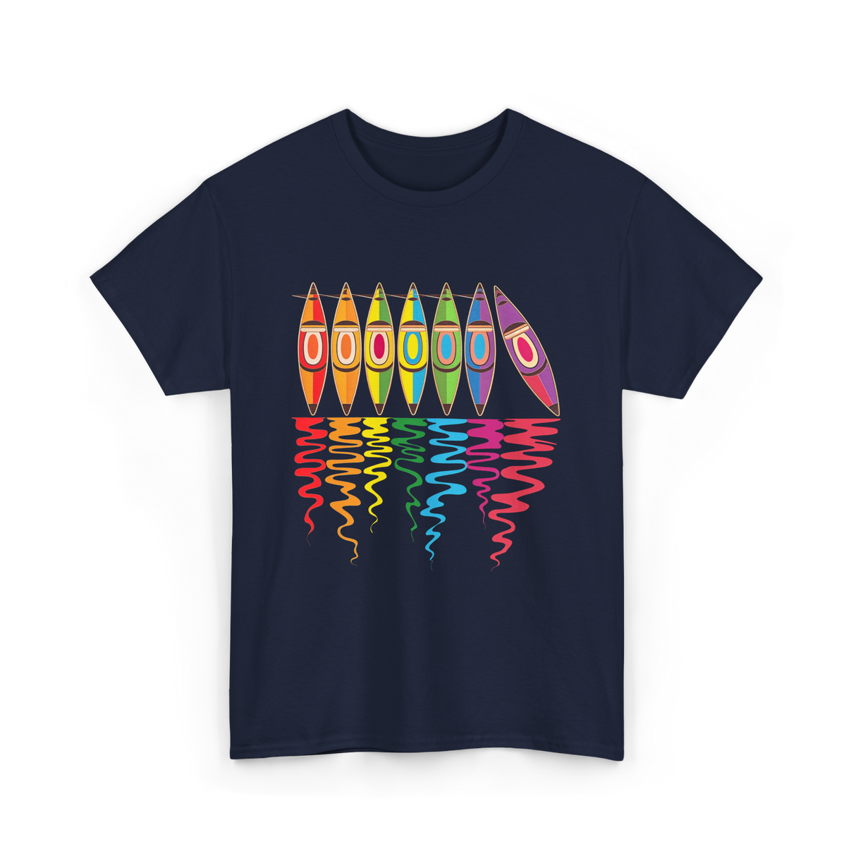 Colorful Kayaks Kayaking Adventure T-Shirt - Navy