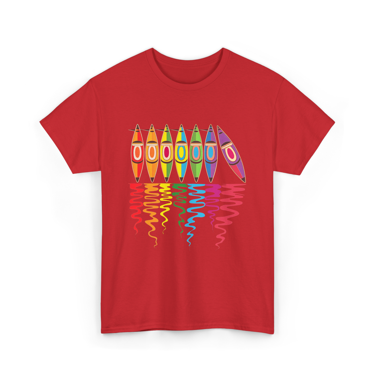 Colorful Kayaks Kayaking Adventure T-Shirt - Red