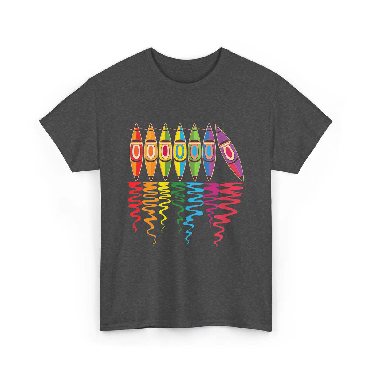 Colorful Kayaks Kayaking Adventure T-Shirt - Dark Heather