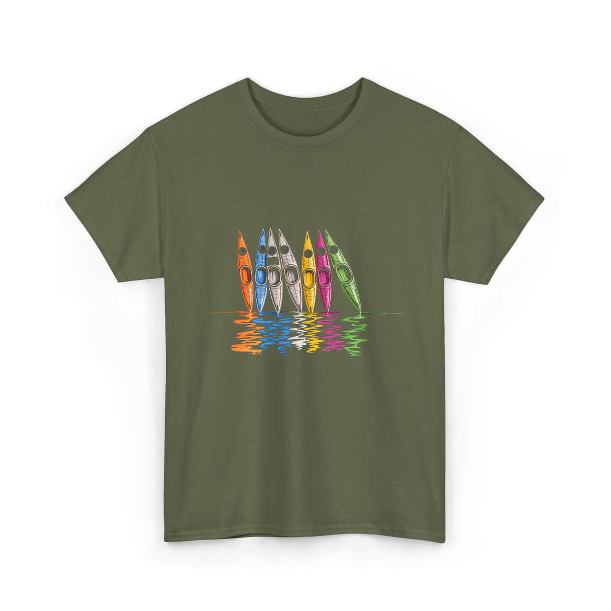 Colorful Kayaks Kayaking T-Shirt - Military Green