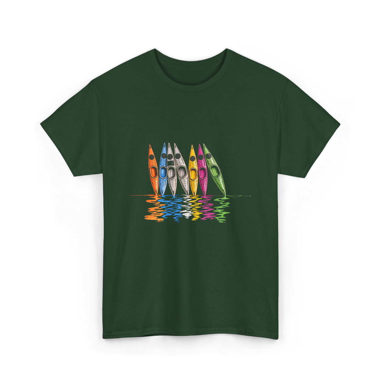 Colorful Kayaks Kayaking T-Shirt - Forest Green