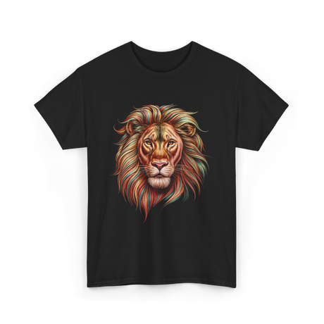 Colorful Lion King Lion T-Shirt - Black