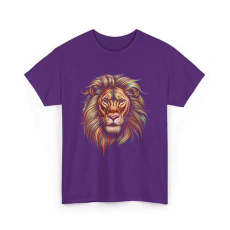 Colorful Lion King Lion T-Shirt - Purple