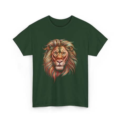 Colorful Lion King Lion T-Shirt - Forest Green