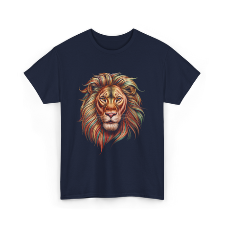 Colorful Lion King Lion T-Shirt - Navy