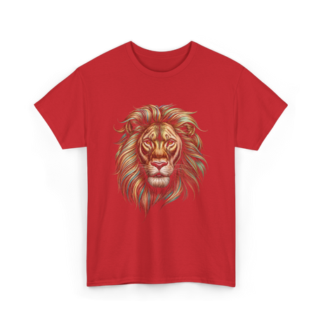 Colorful Lion King Lion T-Shirt - Red