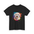 Colorful Maltese Splash Art Dog T-Shirt - Black