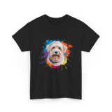 Colorful Maltese Splash Art Dog T-Shirt - Black