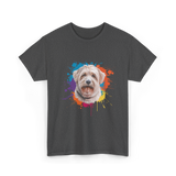 Colorful Maltese Splash Art Dog T-Shirt - Dark Heather