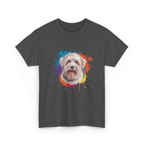 Colorful Maltese Splash Art Dog T-Shirt - Dark Heather