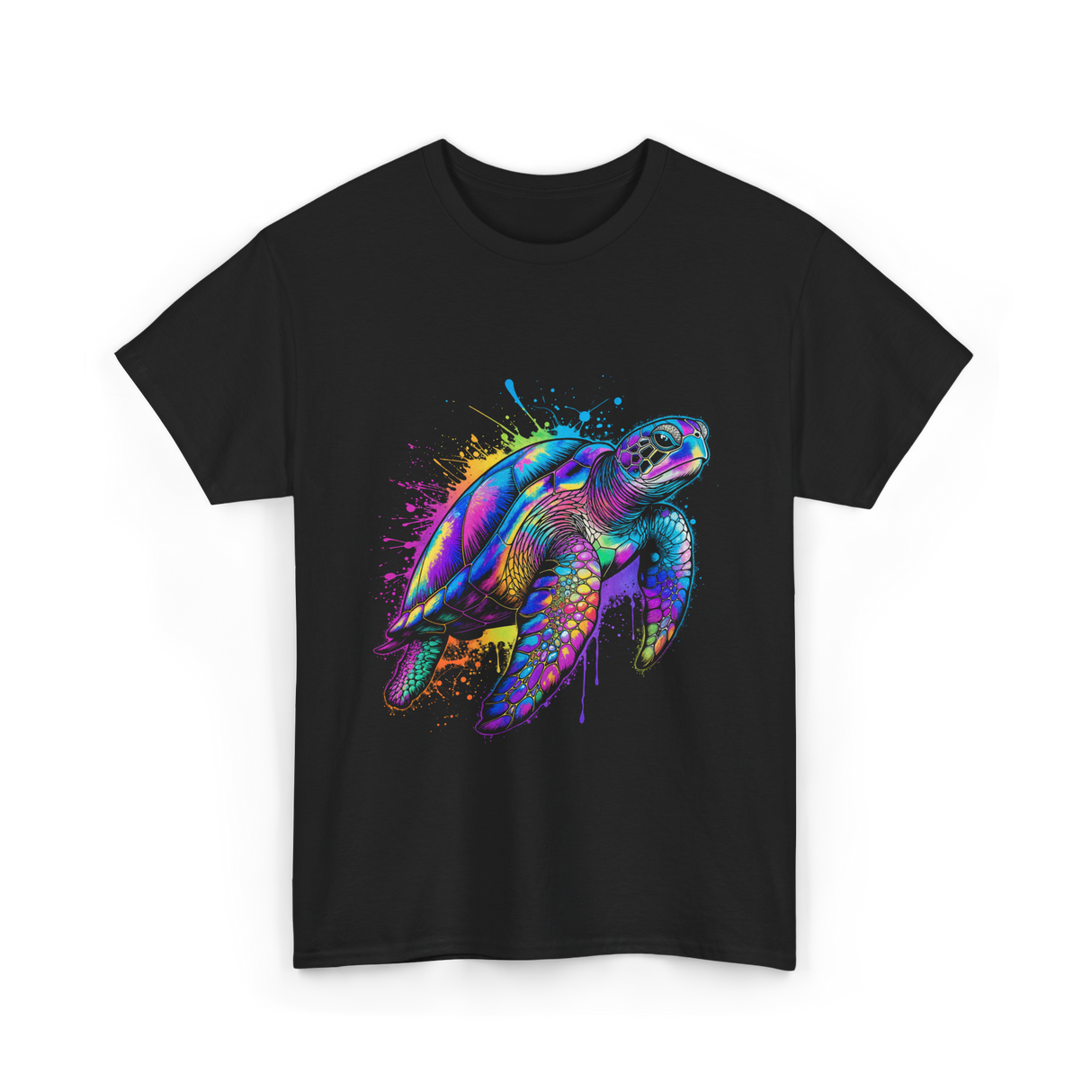 Colorful Ocean Animal T-Shirt - Black