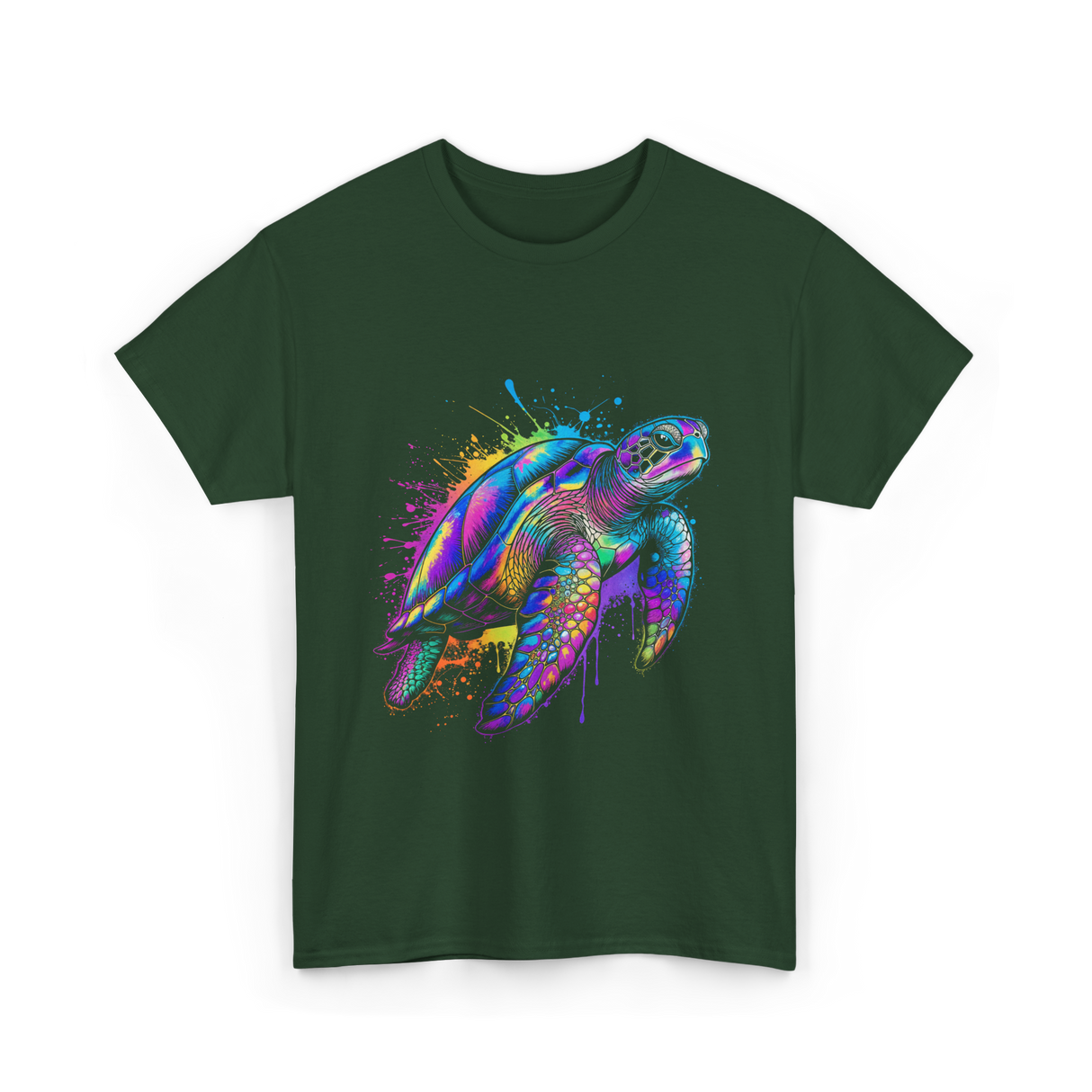 Colorful Ocean Animal T-Shirt - Forest Green