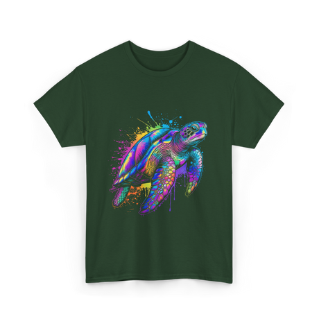 Colorful Ocean Animal T-Shirt - Forest Green