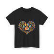 Colorful Paw Print Love T-Shirt - Black