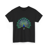 Colorful Peacock Feathers Nature T-Shirt - Black