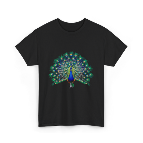 Colorful Peacock Feathers Nature T-Shirt - Black