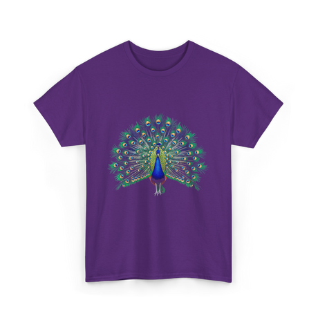 Colorful Peacock Feathers Nature T-Shirt - Purple