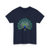 Colorful Peacock Feathers Nature T-Shirt - Navy