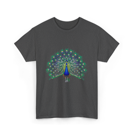 Colorful Peacock Feathers Nature T-Shirt - Dark Heather