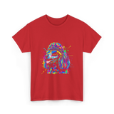 Colorful Poodle Dog Poodle Lovers T-Shirt - Red