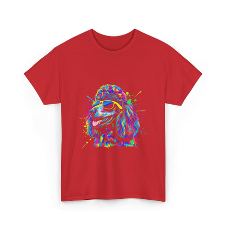 Colorful Poodle Dog Poodle Lovers T-Shirt - Red