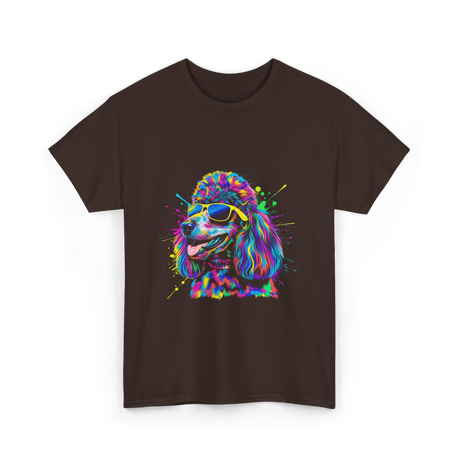 Colorful Poodle Dog Poodle Lovers T-Shirt - Dark Chocolate