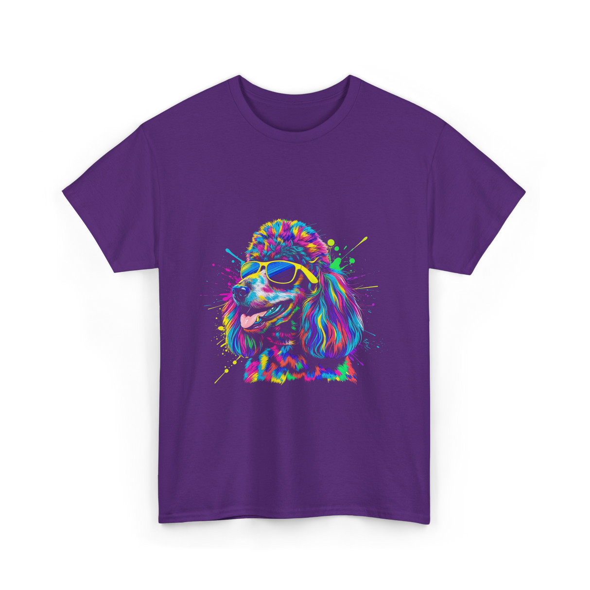 Colorful Poodle Dog Poodle Lovers T-Shirt - Purple