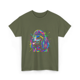 Colorful Poodle Dog Poodle Lovers T-Shirt - Military Green