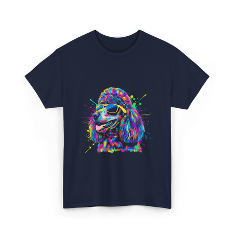 Colorful Poodle Dog Poodle Lovers T-Shirt - Navy