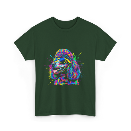 Colorful Poodle Dog Poodle Lovers T-Shirt - Forest Green