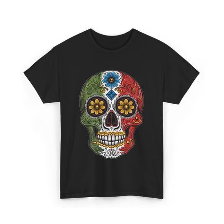 Skull Mexican Dia De Los Muertos T-Shirt - Black