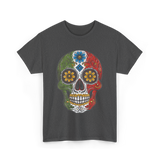 Skull Mexican Dia De Los Muertos T-Shirt - Dark Heather