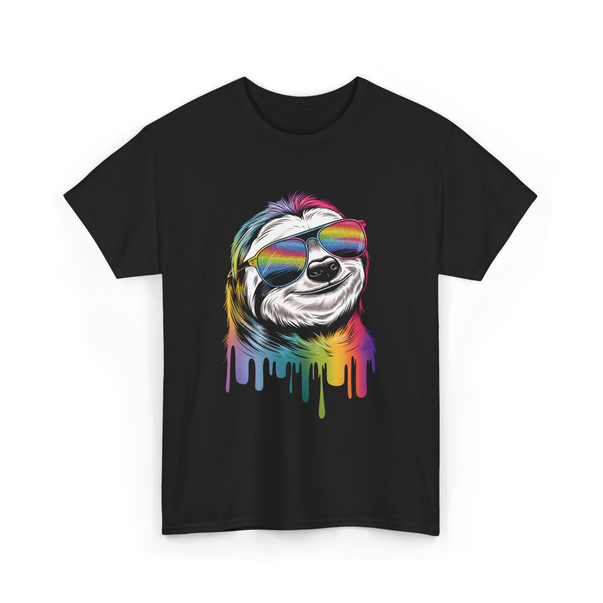 Colorful Sloth Sloth Lover T-Shirt - Black