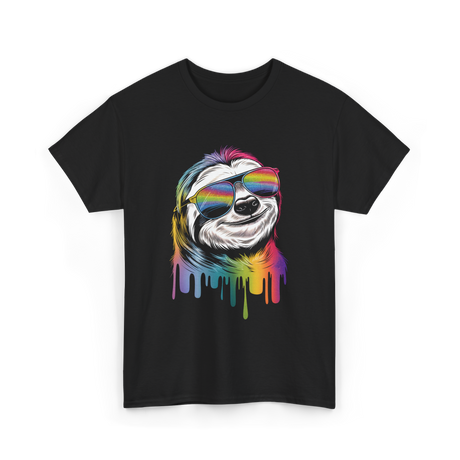 Colorful Sloth Sloth Lover T-Shirt - Black