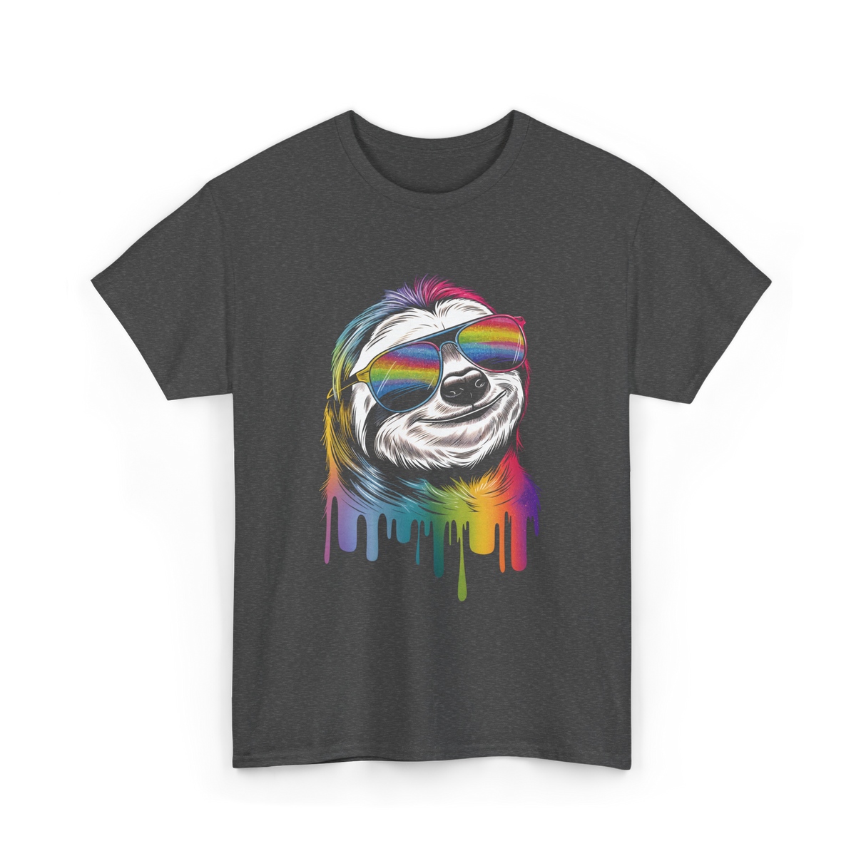 Colorful Sloth Sloth Lover T-Shirt - Dark Heather