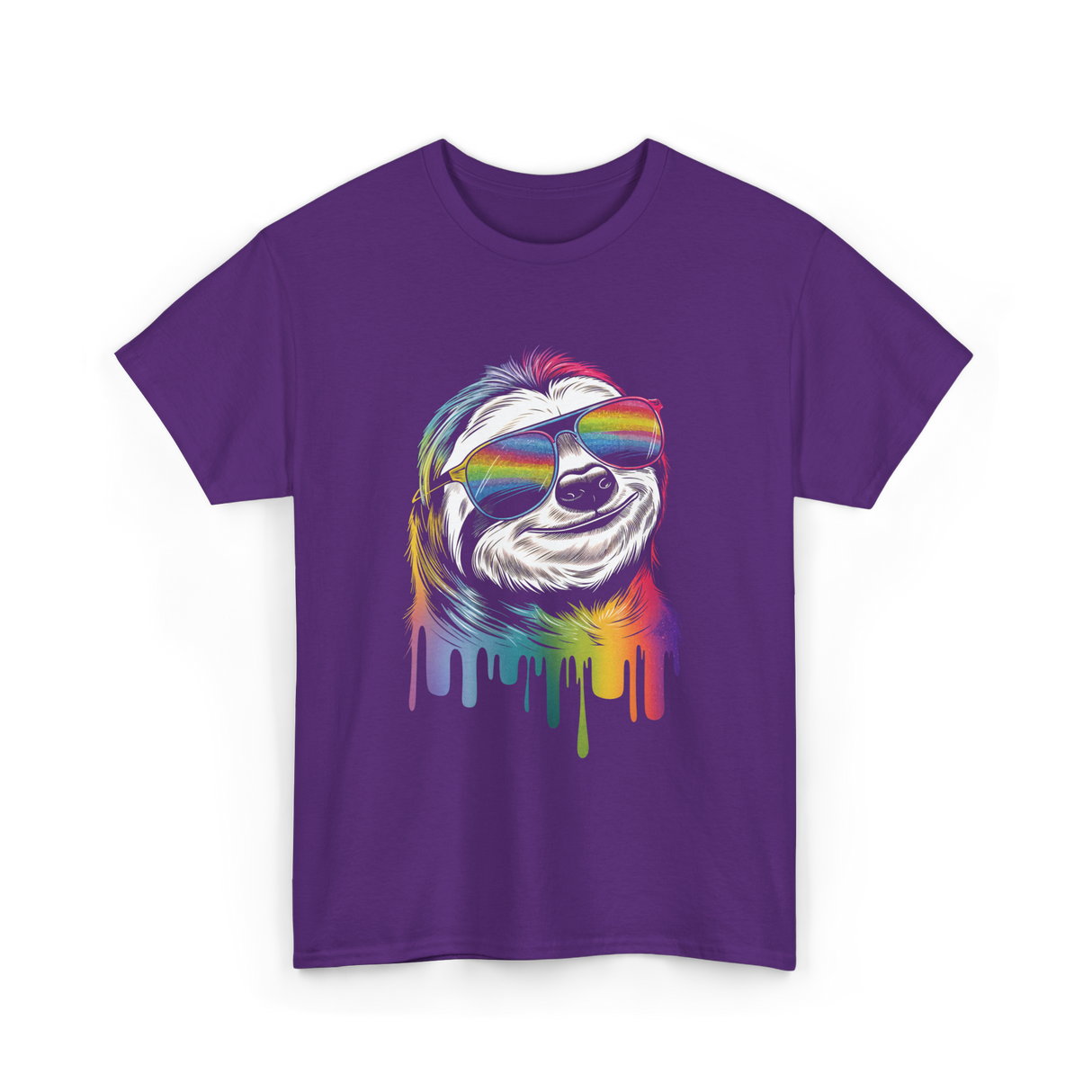 Colorful Sloth Sloth Lover T-Shirt - Purple