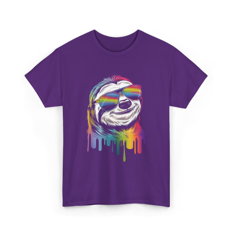 Colorful Sloth Sloth Lover T-Shirt - Purple