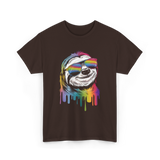 Colorful Sloth Sloth Lover T-Shirt - Dark Chocolate