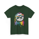 Colorful Sloth Sloth Lover T-Shirt - Forest Green