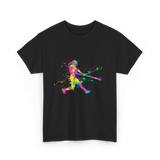 Colorful Softball Player Softball T-Shirt - Black