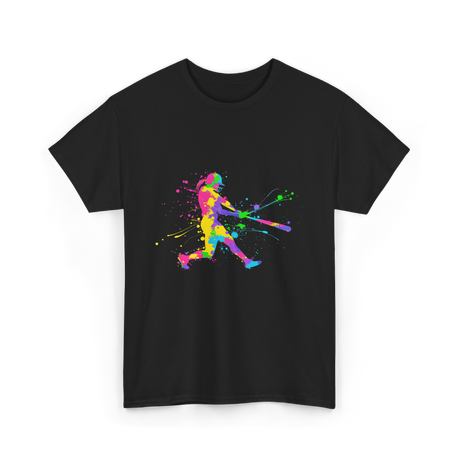 Colorful Softball Player Softball T-Shirt - Black