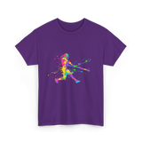 Colorful Softball Player Softball T-Shirt - Purple