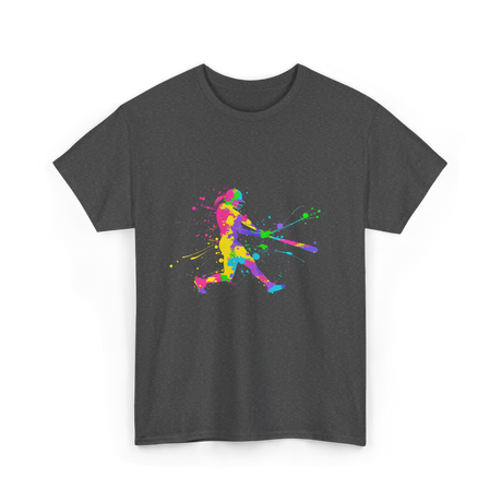 Colorful Softball Player Softball T-Shirt - Dark Heather