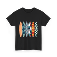 Colorful Surfboards Surfing Art T-Shirt - Black